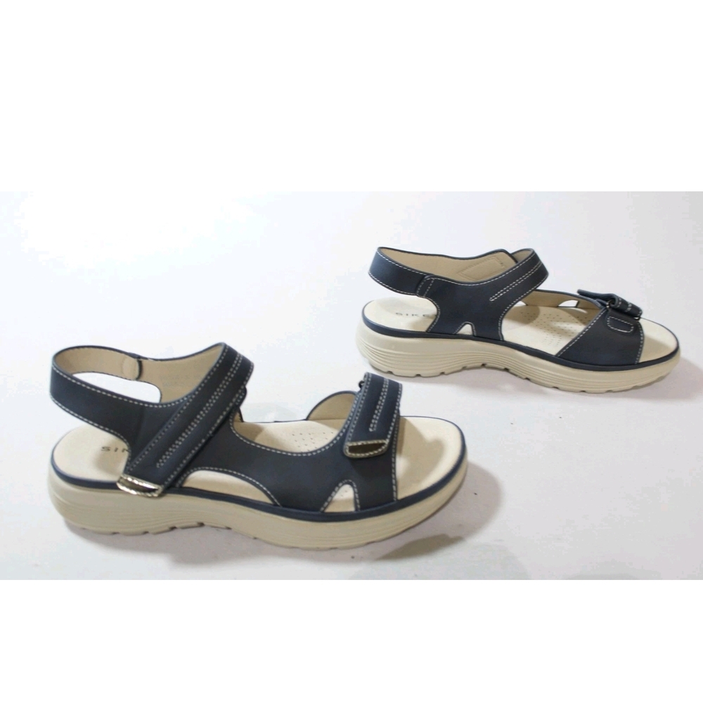 NWT Siketu Navy Women's Sandals Eu41 / USs9 Comfort Cushion Adjustable Straps